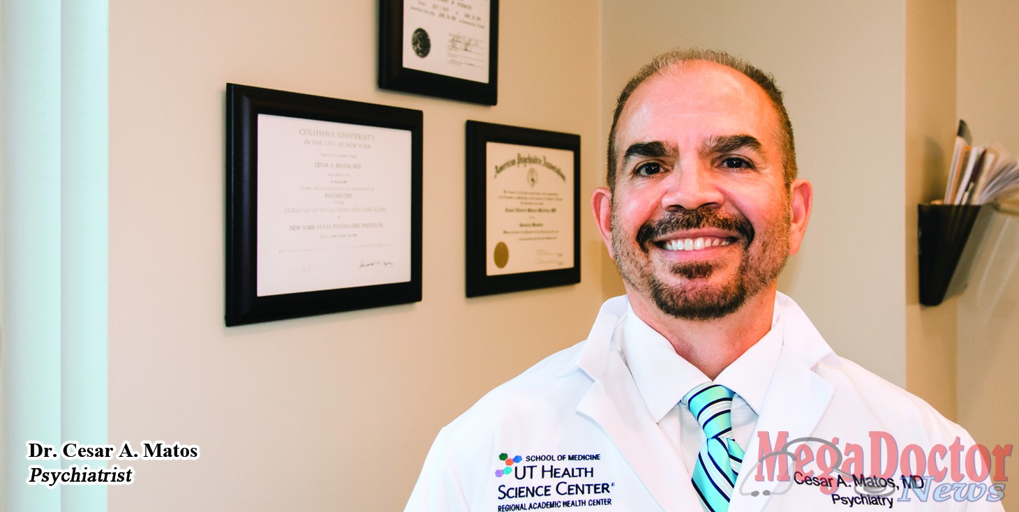 Dr. Cesar A. Matos, a medical doctor with a specialty in psychiatry. In this New Year, he will be celebrating 33 years in practice in this profession.