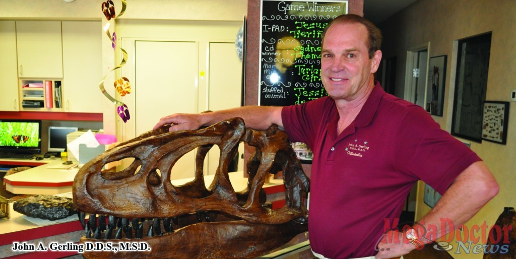 John A. Gerling, D.D.S. enjoys studying astronomy, flying, hiking, organic gardening, looking for fossils and arrowheads, and creating exhibits for educational purposes. He also likes building metal sculptures; his latest sculpture is called "Winded Runners" which will be on display at one of McAllen's linear park trails.