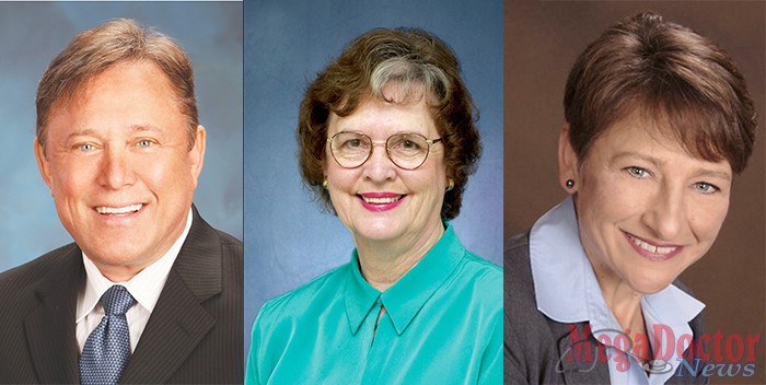 The speakers for the afternoon include: From L-R: Dr. Jim Cato, CNE CHRISTUS Spohn Health System, Dr. Mary Jane Hamilton, Dean Texas A & M Corpus Christi College of Nursing & Health Sciences, and Cindy Zoinierek, Executive Director of Texas Nurses Association. 