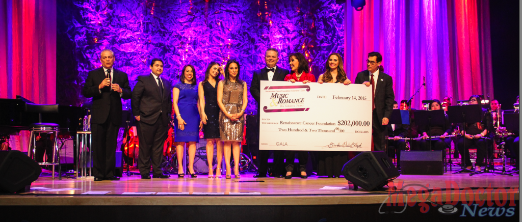 From L-R: Larry Safir with the Renaissance Cancer Foundation; Israel Rocha, CEO DHR, Marissa Castañeda, COO DHR; Gaby Tey, Liaison; Anabel Arellano-Rodriguez Director of the Cancer Center at Renaissance; Bob and Janet Vackar, from Bert Ogden Motors; Edna De Saro, Vice-President of Marketing and Business Development and David Deanda, Jr., President of Lone Star National Bank. Photo taken during the announcement of the $202,000 raised in benefit of cancer patients.