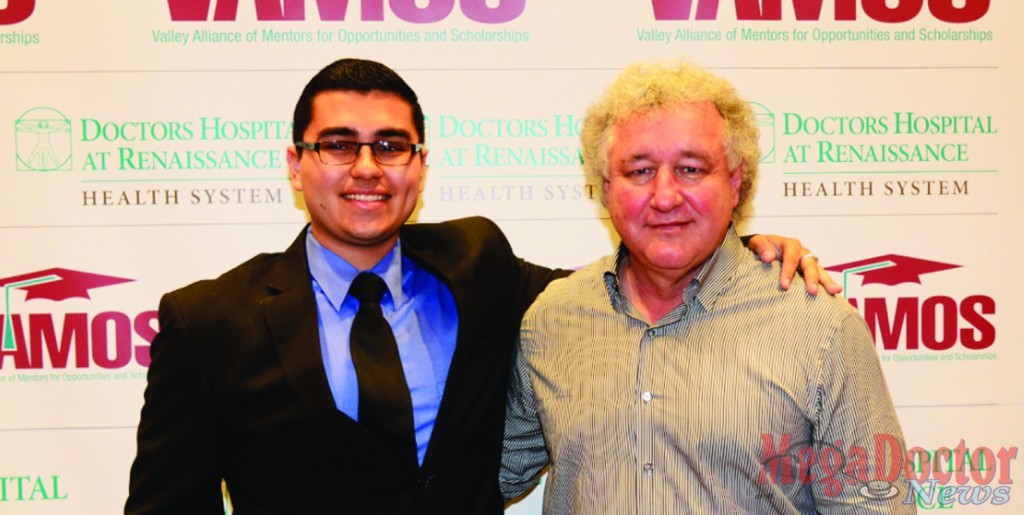 Reynaldo Garcia, a biomed student wants to be a neurosurgeon. He is being assisted by The Valley Alliance of Mentors for Opportunities and Scholarships (VAMOS). He was proud to be next to Alonzo Cantu, one of the main creators of VAMOS.