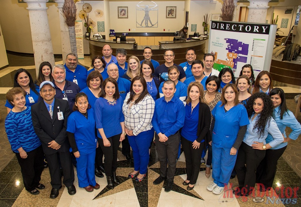 Pictured above Doctors Hospital at Renaissance employees celebrate National Dress in Blue Day for Colon Cancer Awareness Month.