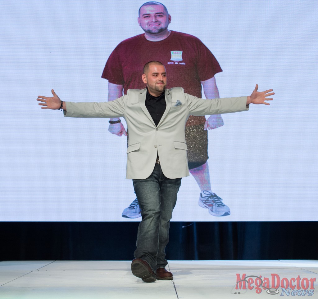 Fred Trevino walks the runway during the H-E-B Slim Down Showdown, Saturday, May 9, 2015, in San Antonio, Texas.