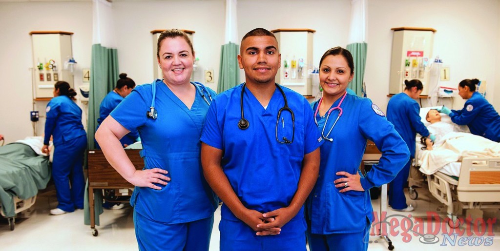 STC Vocational Nursing students in the skills lab at the Nursing & Allied Health Campus located in McAllen.
