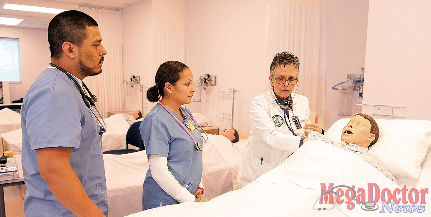 Above: STC Associate Degree Nursing students receive detailed instructions during a class at the Dr. Ramiro R. Casso Nursing and Allied Health Campus located in McAllen.