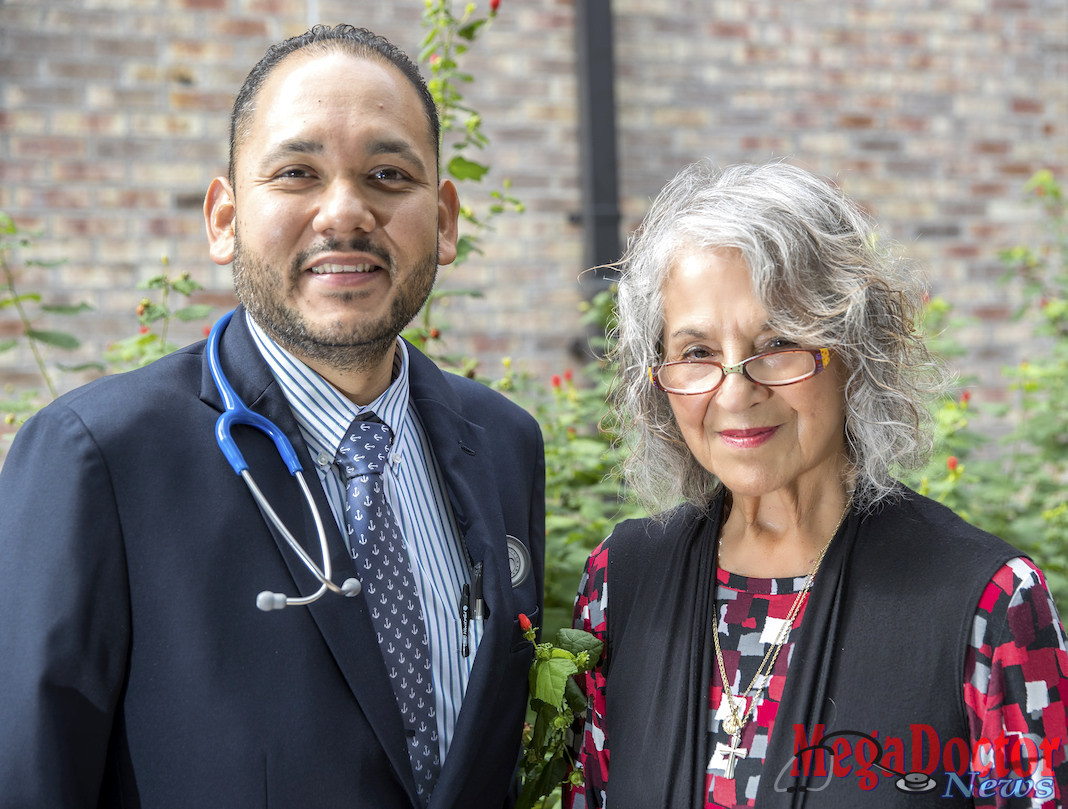 Dr. Eloisa Taméz (right), UTRGV professor of graduate nursing education and co-principal investigator along with Dr. Mary Diaz, associate professor of nursing education, started developing the Psychiatric-Mental Health Nurse Practitioner (PMHNP) program with a $142,367 grant awarded by the Valley Baptist Legacy Foundation. Now, Hermes Mendoza (left) is one of eight UTRGV students to earn the university’s first ever PMHNP certification. (UTRGV Photo by David Pike)