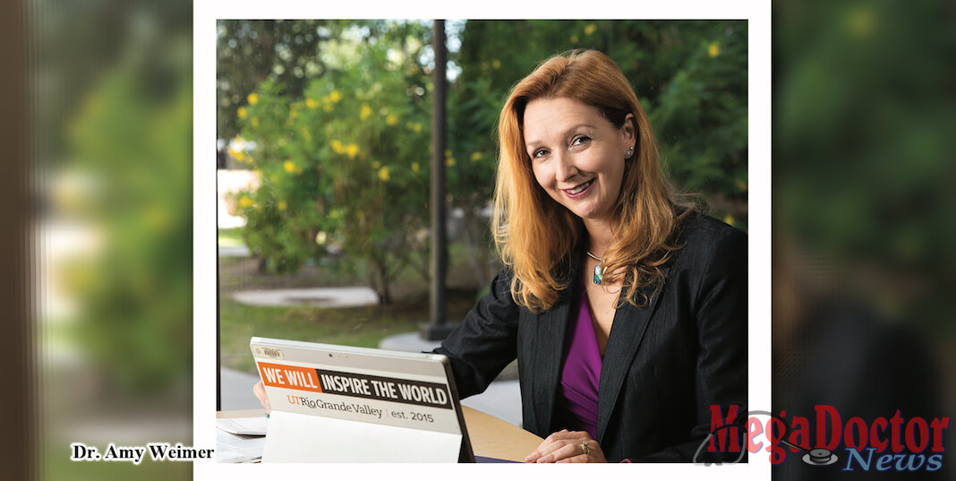 Dr. Amy Weimer, associate professor in the UTRGV Department of Psychological Science, is one of four UTRGV faculty members who received a 2017 The University of Texas System Regent’s Outstanding Teaching Award. Weimer, who is also associate dean for Student Academic Development in the Office of Student Academic Success and associate director for the Center for Bilingual Studies: Engaging Families, Learners and Communities, received the $25,000 award, one of the highest in the nation recognizing teaching excellence. (UTRGV Photo by Paul Chouy)