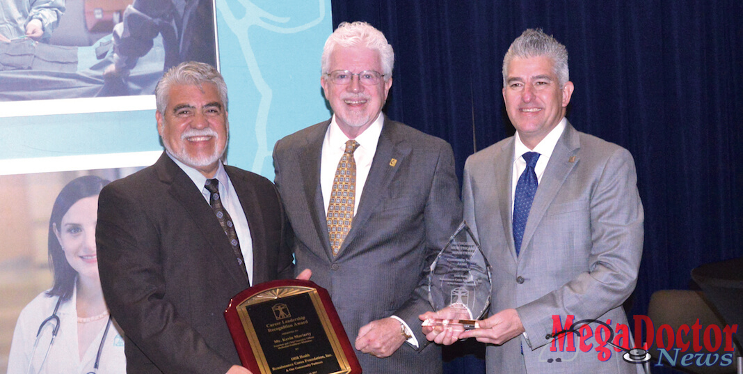 Pictured above from L-R: Mayor of Edinburg, Richard Garcia; Methodist Healthcare Ministries President & CEO Kevin C. Moriarty and Dr. Robert D. Martinez, DHR Health Chief Medical Director. Phot by Roberto Hugo Gonzalez