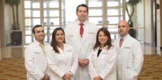Pictured below: Graduates from the UTRGV School of Medicine and DHR Health Family Medicine residency program, (from left to right) Marco Escobedo, MD; Veronica Salazar, MD; Alejandro Bocanegra, MD; Julia Flores, MD; Cruz Bernal, MD.