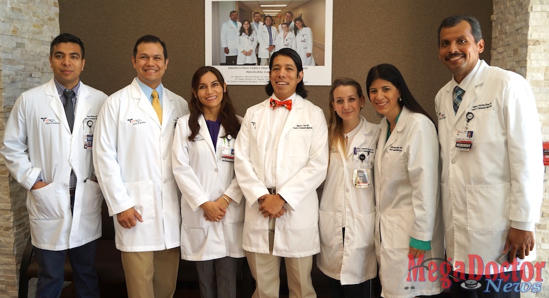PHYSICIAN SPEAKERS - Family practice physicians and second-year residents at the new Knapp / UTRGV Family Health Center in Mercedes have been helping educate the community about important health topics through “Doc Talks” that are being held in the Mid-Valley. Pictured L-R are Dr. Diego Moreno, Dr. Eddy Bergès, Dr. Marita del Pilar Sanchez Sierra Marino, Dr. Miguel Tello (Associate Program Director), Dr. Eliana Costantino Burgazzi, Dr. Carolina Gomez de Ziegler, and Dr. Miguel A. Sanchez Rivas.