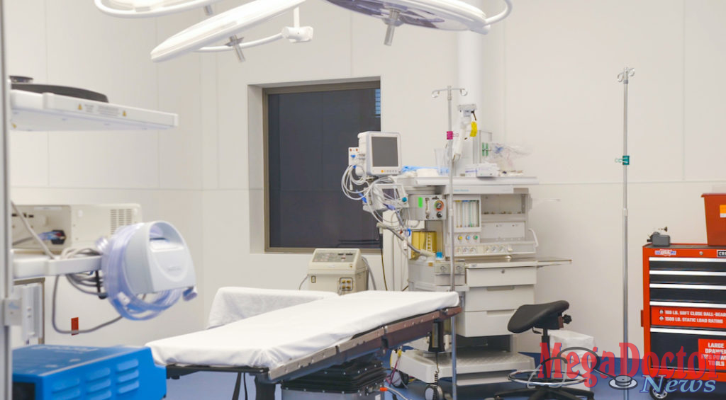 Operating room with top of the line surgical equipment.