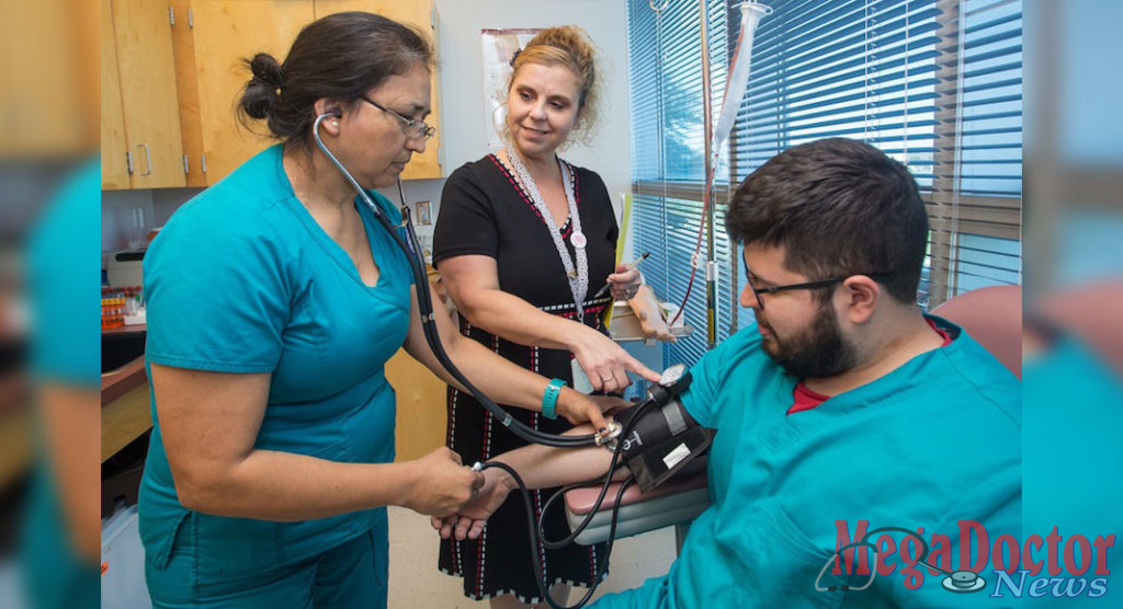 A professional phlebotomist by trade, Laura Singleterry (center) recalls the career journey that eventually brought her to South Texas College for good. 