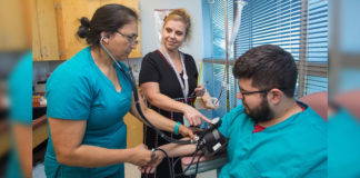 A professional phlebotomist by trade, Laura Singleterry (center) recalls the career journey that eventually brought her to South Texas College for good.
