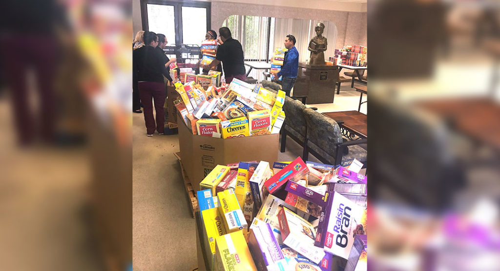 Students from Valley Baptist School of Vocational Nursing collected 1,021 boxes of cereal to benefit the Food Bank of the Rio Grande Valley during the Healthy Over Hungry Cereal Drive held from June 7 – June 14.