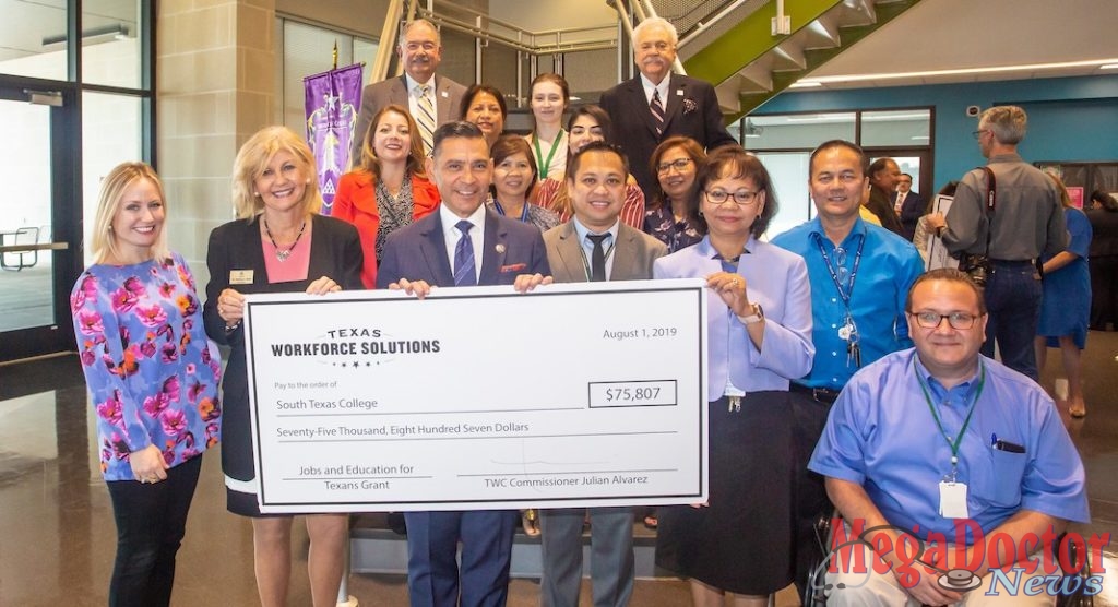 South Texas College and Texas Workforce Commission came together for a check signing August 1 benefiting students in the STC nursing program. 