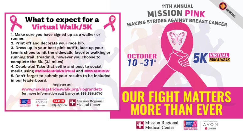 11th Annual Mission Pink 5k Walkrun Benefiting “making Strides Against Breast Cancer” Mega 9430