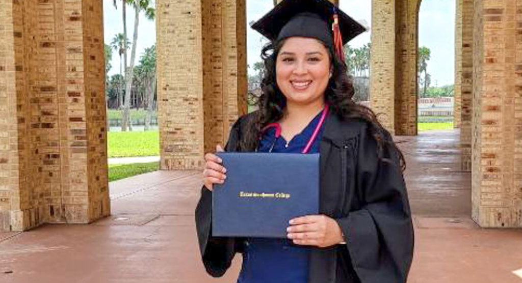 Natalia Pereiea earned an associate degree in Respiratory Care Science in spring 2021in honor of her late grandfather. Image courtesy of TSC.