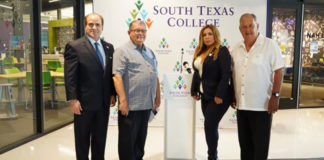 Left to right, South Texas College President Dr. Ricardo J. Solis, STC Trustee Dr. Alejo Salinas, Board Chair Rose Benavidez, and Hidalgo County Judge Richard Cortez announced their partnership to provide immunization coverage in communities in the Rio Grande Valley.
