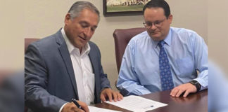 McAllen Mayor Javier Villalobos signs Disaster Declaration. Facebook Image.