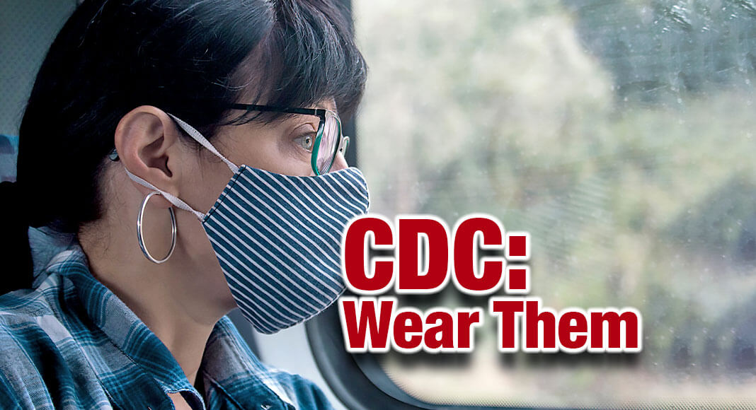 CDC continues to recommend that people wear masks in all indoor public transportation settings. Image for illustration purposes