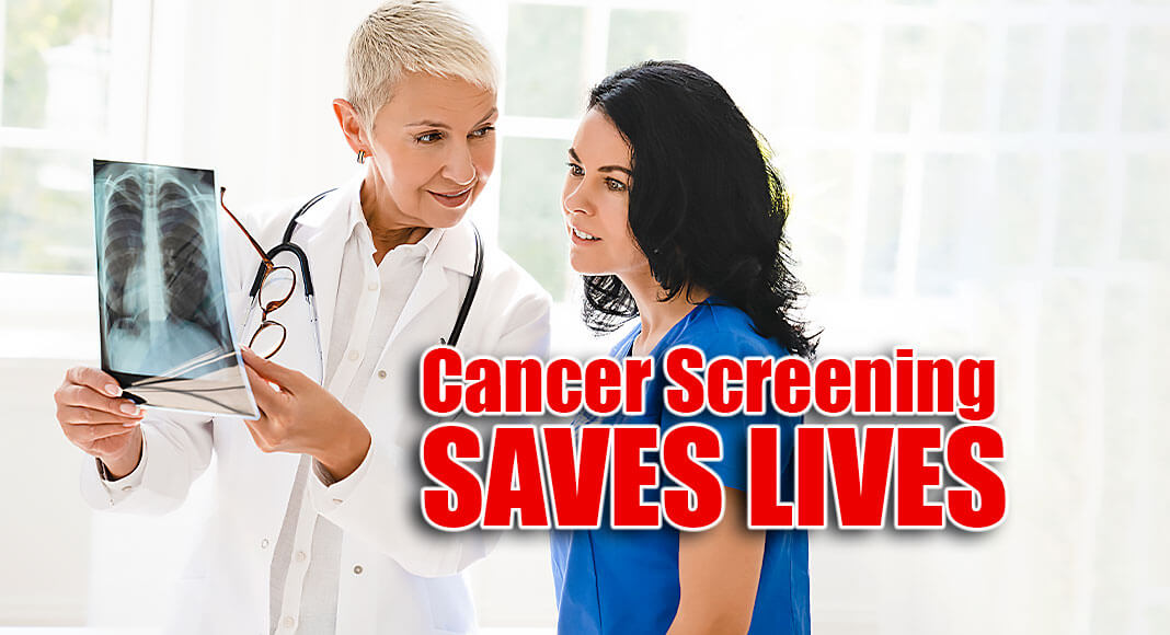 Screening means checking your body for cancer before you have symptoms. Getting screening tests regularly may find breast, cervical, and colorectal (colon) cancers early, when treatment is likely to work best. Lung cancer screening is recommended for some people who are at high risk. Image for illustration purposes