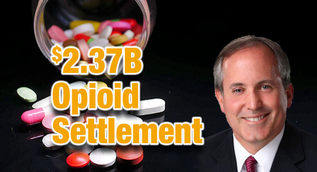 Attorney General Paxton announced that Texas is joining a $2.37 billion settlement with opioid manufacturer Allergan for its role in the nationwide opioid epidemic. Image for illustration purposes