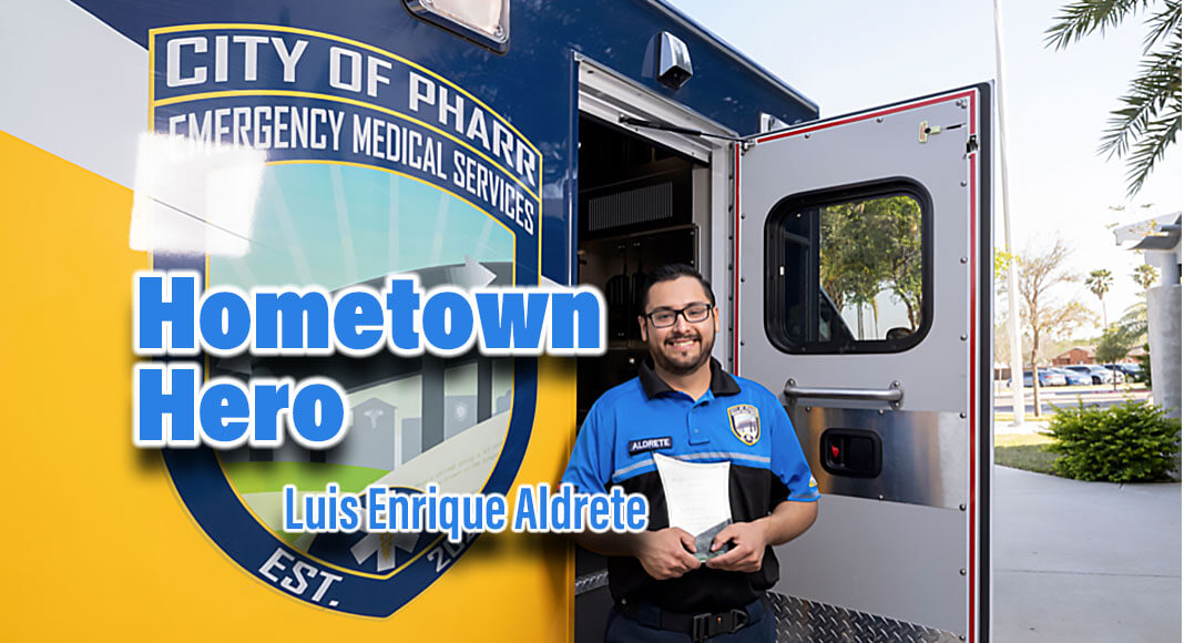 On Wednesday, March 8, South Texas Health System recognized Luis Enrique Aldrete, who serves as a licensed paramedic with City of Pharr Emergency Medical Services (EMS), with its Hometown Heroes award for taking immediate action to save a stroke patient’s life last New Year’s Eve. Courtesy Image