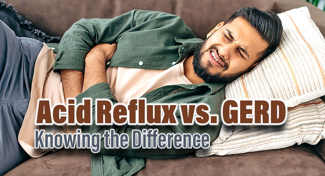 Acid reflux occurs when stomach acid travels back up the esophagus. It affects many people occasionally. Gastroesophageal reflux disease (GERD) is a chronic condition in which acid reflux becomes frequent, causing persistent or severe symptoms. Image for illustration purposes