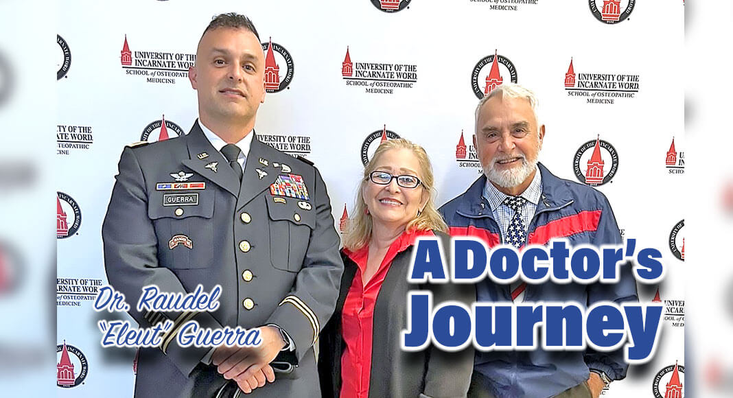 Pictured above, Dr. Raudel "Eleut" Guerra with his parents Mr. and Mrs. Raudel and Sylvia Guerra. Photo taken during the UIWSOM military residency match ceremony. Courtesy image
