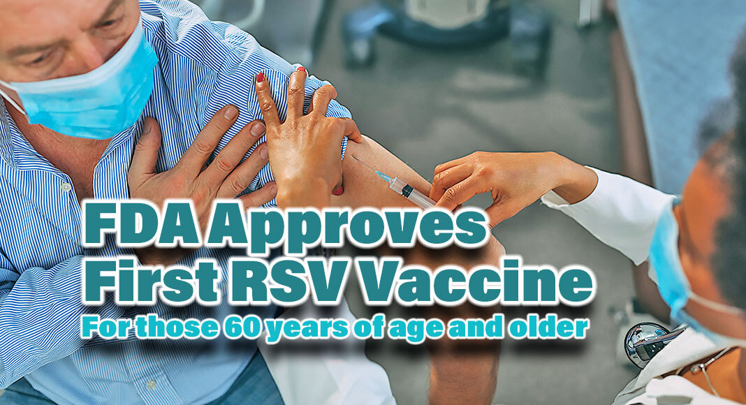 U.S. Food and Drug Administration approved Arexvy, the first respiratory syncytial virus (RSV) vaccine approved for use in the United States. Arexvy is approved for the prevention of lower respiratory tract disease caused by RSV in individuals 60 years of age and older. Image for illustration purposes