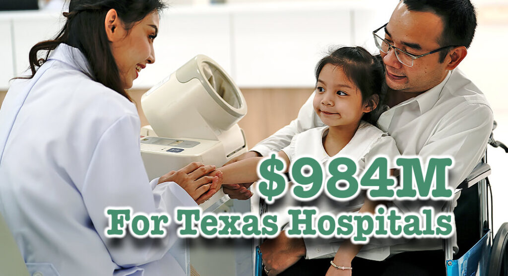 Governor Greg Abbott announced that the Texas Health and Human Services Commission (HHSC) secured $984 million in annual funding to support private hospitals throughout the state. Image for illustration purposes