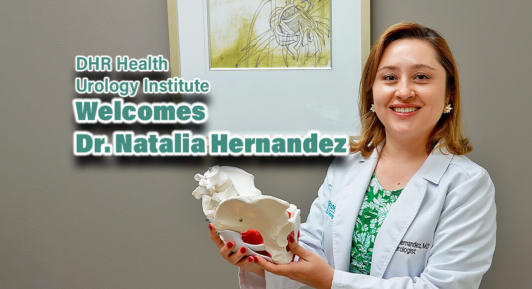 New DHR Health Urologist: Dr. Natalia Hernandez is pictured holding a female pelvic model. She is now accepting appointments at the DHR Health Urology Institute located at 2603 Michael Angelo Drive in Edinburg. To make an appointment please call 956-362-8767. DHR Health accepts all medical insurances. Courtesy Image