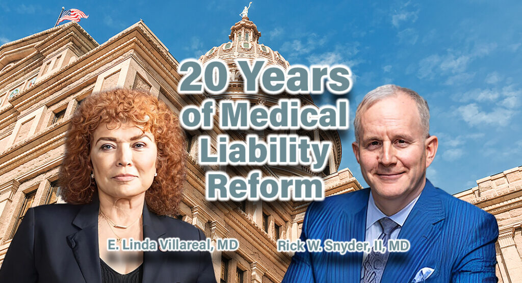 The week of September 11th, 2023 marks two decades since Texas voters approved a constitutional amendment to stop what some physicians and patients called a crisis situation. They say the effort ensured patients have greater access to doctors’ care. Images Source: texmed.org