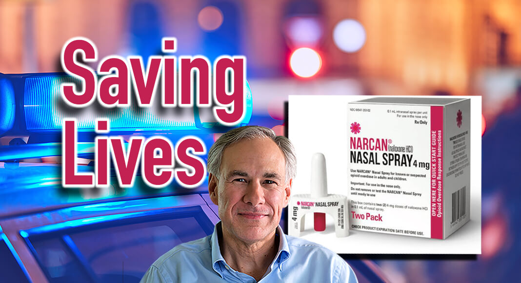 Governor Greg Abbott announced a second allotment of 60,000 units of Naloxone (NARCAN) will be distributed to all Texas police departments as part of the statewide “One Pill Kills” campaign. Law enforcement personnel, including municipal police, Independent School District police, and police departments at higher education institutions, will be eligible to receive a portion of this allotment based on county population and size. NARCANImage Source: https://www.drugs.com/imprints/medicine-33892.html. For illustration purposes