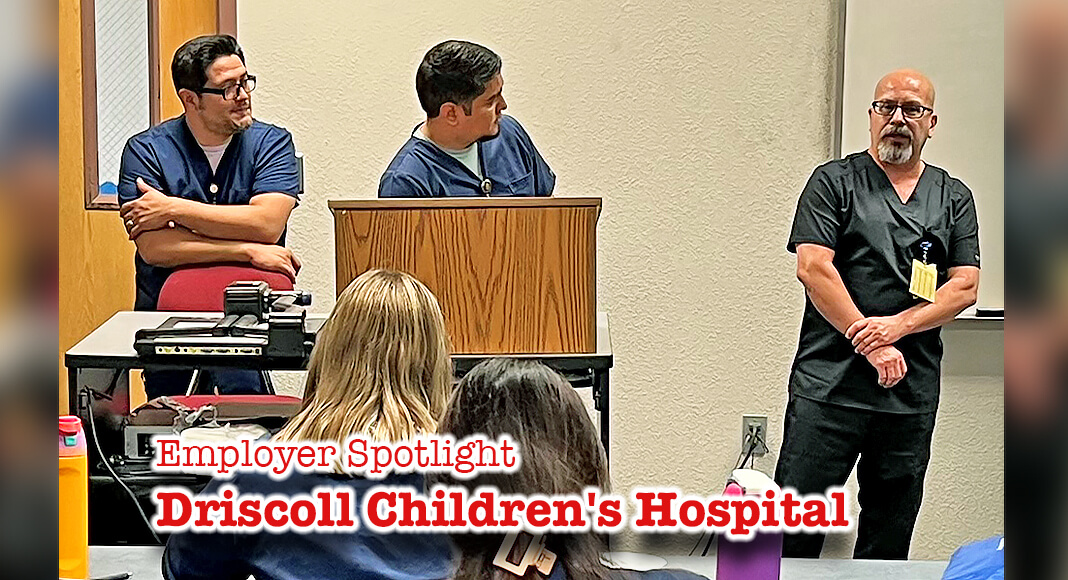 Representatives of the future Driscoll Children’s Hospital Rio Grande Valley speak with TSTC Surgical Technology students about potential job opportunities during a recent employer spotlight at TSTC’s Harlingen campus. (Photo courtesy of TSTC.)