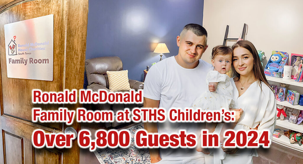 Offering support, compassion & rest, the Ronald McDonald Family Room at STHS Children’s served more than 6,800 guests in 2024, an 88% increase from the previous year. Image courtesy of STHS. Courtesy images. Family for illustration purposes