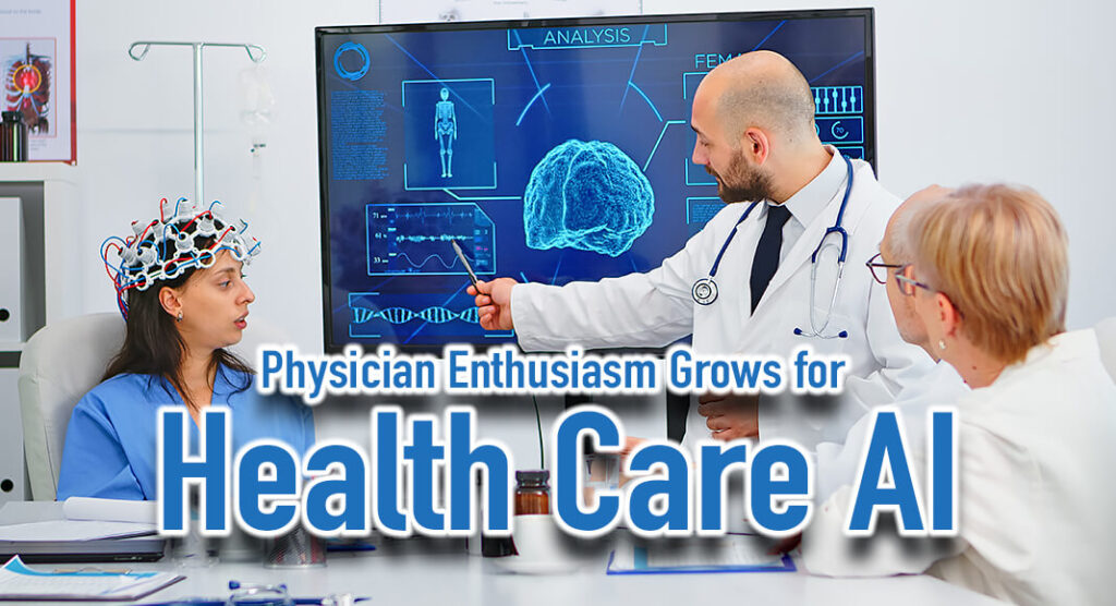 The use of augmented intelligence (AI)—often called artificial intelligence— in health care evokes greater enthusiasm and less apprehension than it once did among a growing number of physicians, according to a new survey (PDF) by the American Medical Association (AMA). However, many physicians are at a crossroads and remain guarded with their enthusiasm for health AI due to lingering concerns. Image for illustration purposes