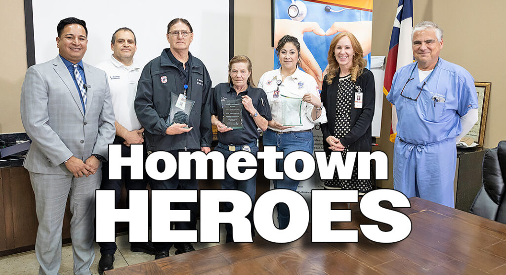 As part of efforts to honor the brave, selfless individuals who work tirelessly to provide swift medical attention to Rio Grande Valley residents in need, STHS recognized three Med-Care EMS providers whose swift action helped save the life of a woman having a heart attack. Image courtesy of STHS