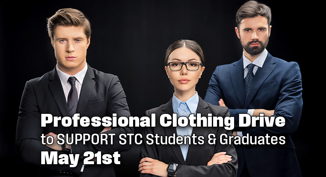 As part of its clothing drive to support STC’s Threads Career Closet, STHS is inviting the community to join staff members in providing professional attire for STC graduates. Image for illustration purposes