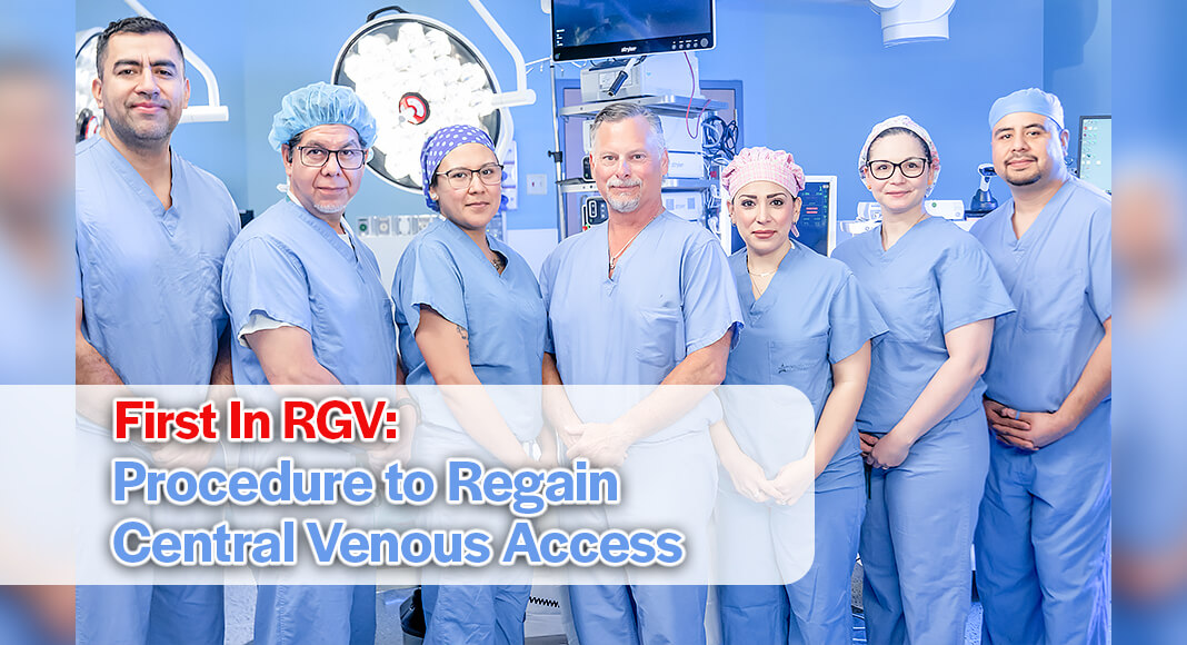 Performed for the first time locally on a 64-year-old patient by Dr. Daniel Mclean, the Surfacer Inside-Out Access Catheter System uses a novel approach to help restore and preserve access in patients experiencing central venous obstructions. Image courtesy of STHS