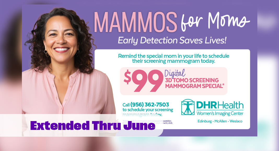 As part of its ongoing commitment to women’s health, DHR Health is delighted to announce that it will extend its "Mammos for Moms" mammogram screening special to the end of June. Courtesy image