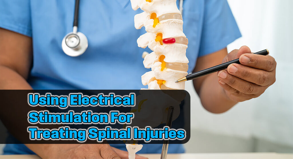 A grid of electrodes placed on the backs of study participants delivered enough low-voltage electrical stimulation through the skin to change the short-term function of spinal cord neurons, a study led by UT Southwestern Medical Center researchers showed. Image for illustration purposes