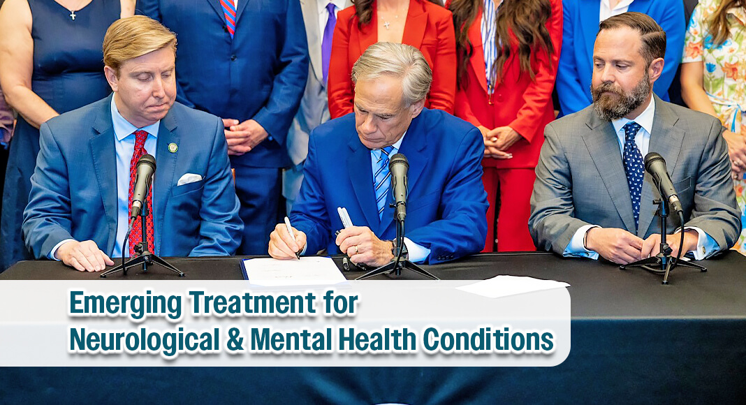Governor Greg Abbott signed Senate Bill 2308 into law to grant state matching funds for research of ibogaine as an emerging treatment for neurological and mental health conditions during a bill signing ceremony at the Texas Capitol. Photo: Office of The Governor