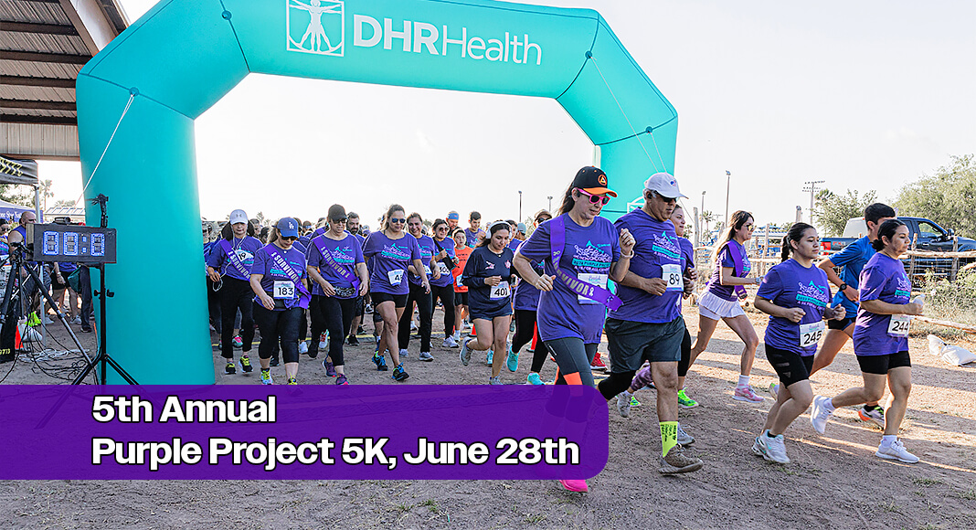 RUNNING WITH A PURPOSE: Pictured are participants from the 2024 Purple Project 5K event. This year’s 5K will be held on June 28, 2025, at the Edinburg Municipal Park located at 714 S. Raul Longoria Road. To participate, register by June 9, 2025 at www.dhrhealth.com/purpleproject5K. Funds raised will help cancer patients from throughout the Rio Grande Valley through the Renaissance Cancer Foundation. Image courtesy of DHR Health
