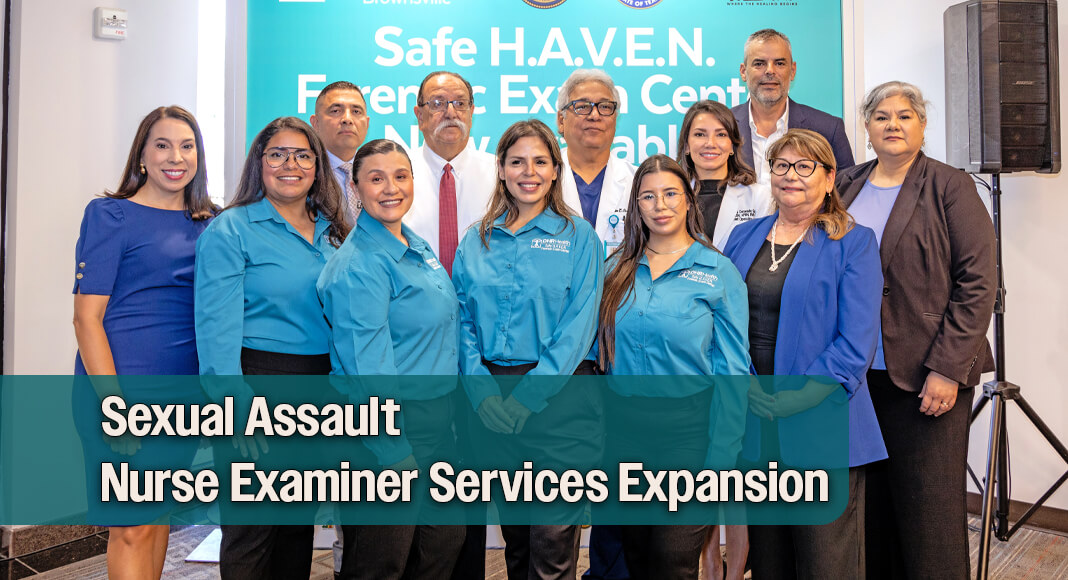 Expanding forensic exam services to Cameron and Willacy Counties: DHR Health officially opened a new Safe H.A.V.E.N. (Helping All Violent Encounters Now) Forensic Exam Center inside DHR Health Brownsville Hospital, located at 4750 N. Expressway. This specialized program is designed to deliver compassionate, comprehensive care to both children and adults who have experienced abuse or assault. The center will primarily serve residents of Cameron and Willacy counties, working closely with local district attorney offices, law enforcement agencies and advocacy groups. This marks DHR Health’s second forensic exam center with the first one opening in 2017 at the main hospital located in Edinburg where it continues to service Hidalgo and Starr counties. Pictured are DHR Health representatives including members of the DHR Health Forensic Exam Center Medical Director, Sexual Assault Nurse Examiners, Cameron County District Attorney Luis Saenz and Willacy County District Attorney Annette Hinojosa, Brownsville Chief of Police Felix Sauceda, and Brownsville City Commissioner Gus De Leon. Image courtesy of DHR Health