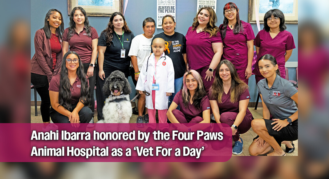 Six year old Anahi Ibarra was honored by the Four Paws Animal Hospital as a ‘Vet For a Day’ after learning about her dream to become a Veterinarian. At just 5 years of age, young Anahi was diagnosed with Leukemia, a battle that she is still fighting to this day. Courtesy image
