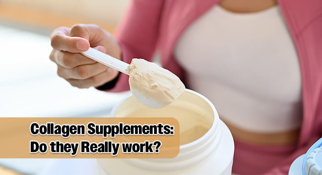 Since there’s limited data on the effectiveness of collagen supplements, Dr. Khetarpal recommends using proven ingredients like vitamin C and retinoids to stimulate collagen production. Image for illustration purposes