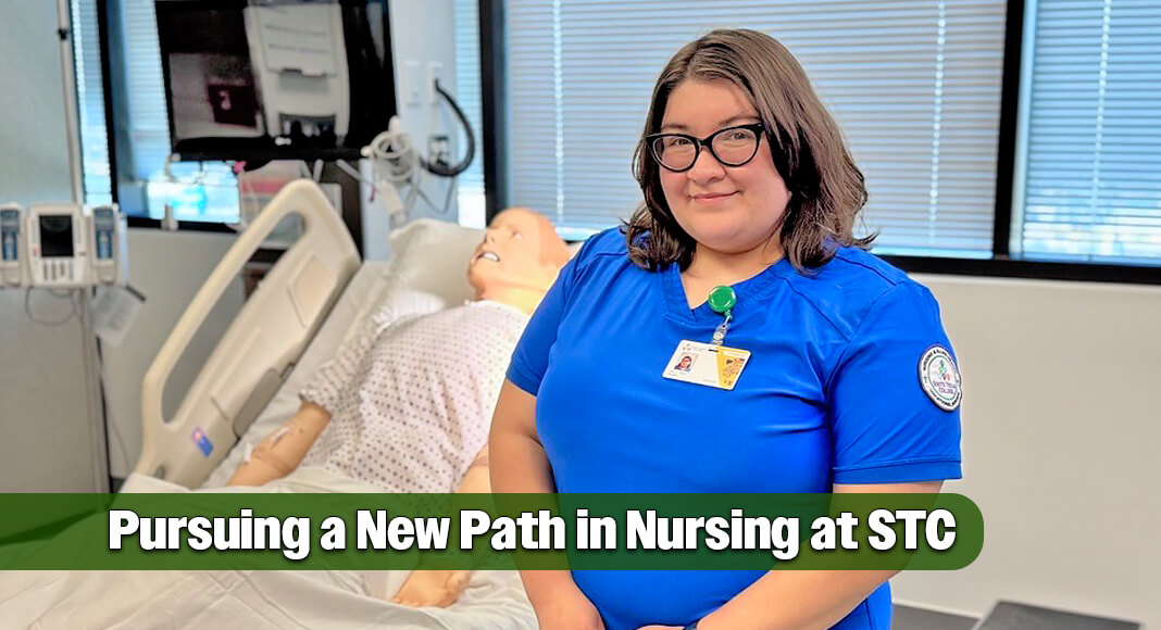 Motivated by the arrival of her son, STC student April Pizaña found the courage to return to school and pursue a new path in nursing. STC image