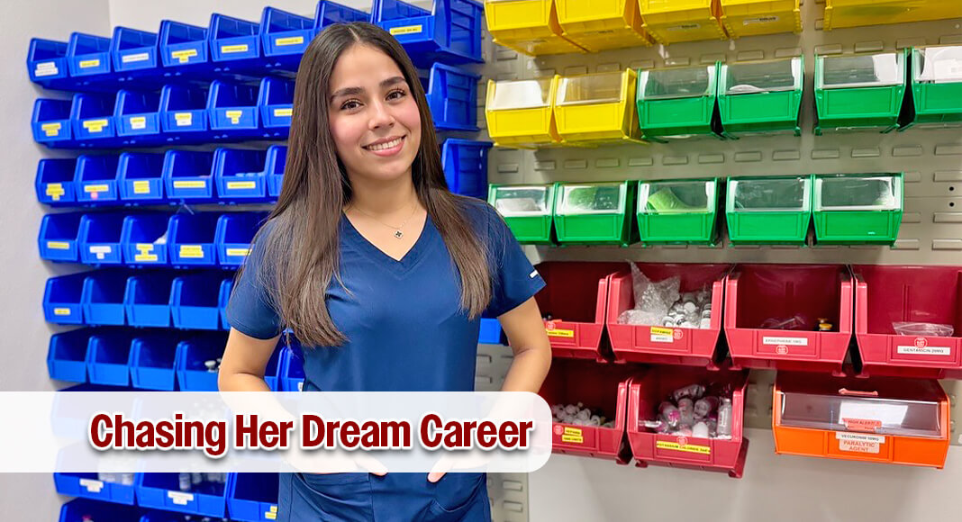 STC student Lynette Salgado commutes daily from Díaz Ordaz, Mexico, to pursue her degree in Pharmacy Technology. After a car accident in 2024, she refused to give up, returning stronger than ever to continue her studies. STC Image