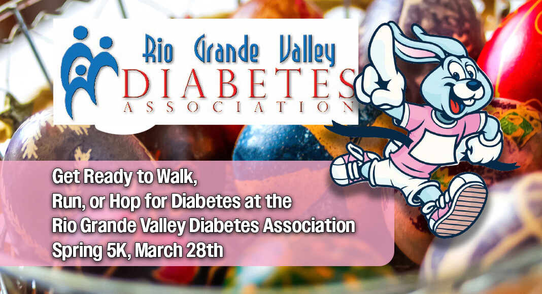 The Rio Grande Valley Diabetes Association (RGVDA) is thrilled to announce its annual Walk, Run or Hop for Diabetes, a fun event set to take place on March 28, 2026, at Fireman’s Park, McAllen, TX. Image for illustration purposes